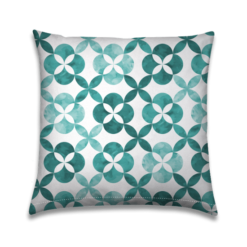 Tuinkussen Geometric flower tiles in teal